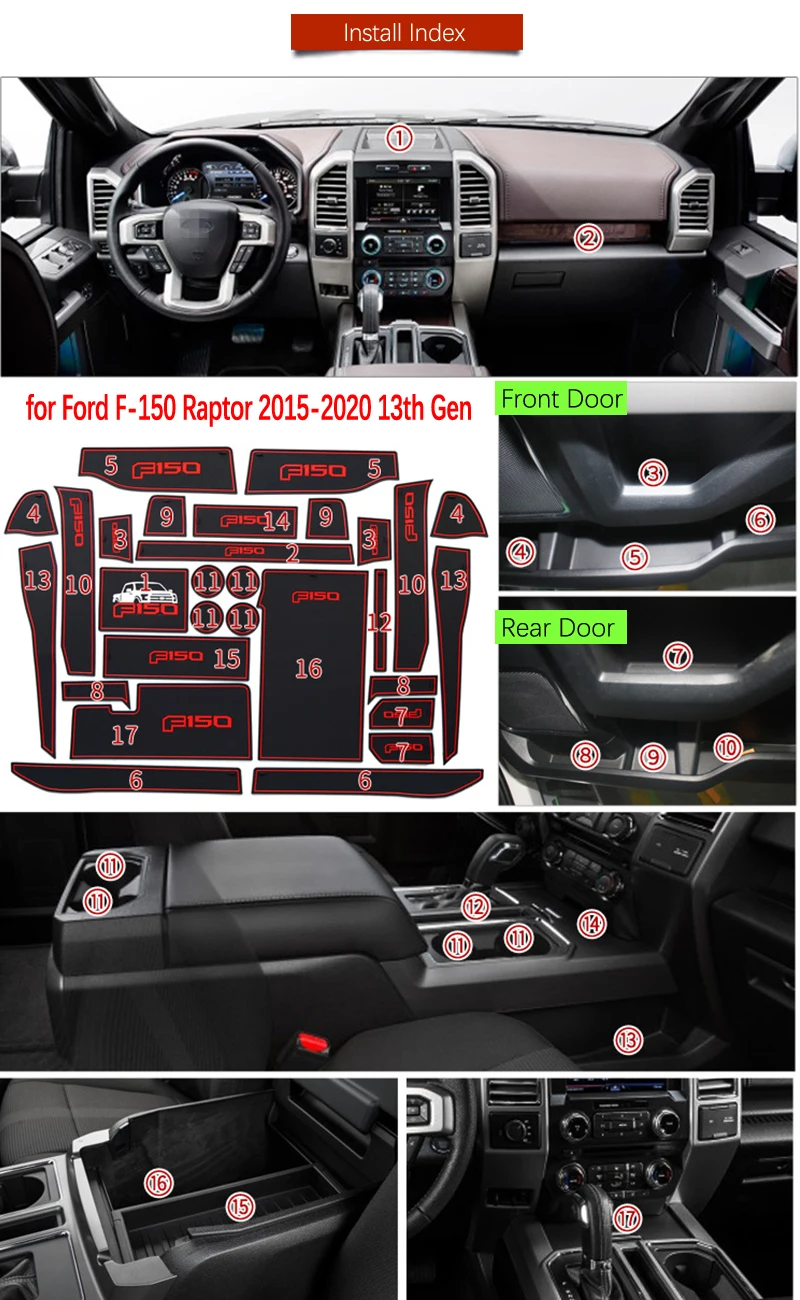 * Дверной коврик для Ford F150 F-150 Raptor F Series 2015 2016 2017 2018 2019 аксессуары Противоскользящий