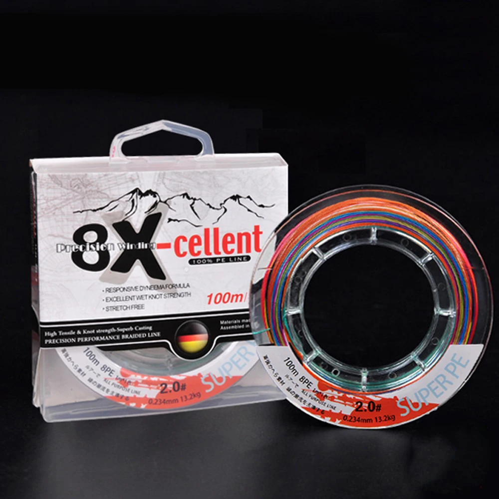

100M Fishing Line 8 Strands PE Multifilament Braided Carp Fishing Line Fishing Rope Cord Fishing Accessories One Meter 1 Color
