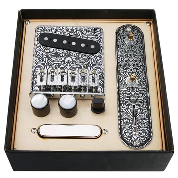 

Hot YN-6 Strings Saddle Bridge Plate, 3 Way Switch Control Plate, Neck Pickup Set for Fender TL Telecaster Electric Guitars Repl