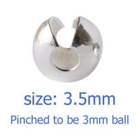 solid 925 sterling silver crimp cover beads, Round Covers Crimp End Beads Stopper Spacer Beads For Diy Jewelry Making Findings - Image 3