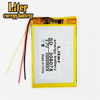 

3 line 3.7V 2000mAh Lithium Polymer LiPo cells power For PAD GPS Vedio Game E-Book Tablet PC Power Bank 306075
