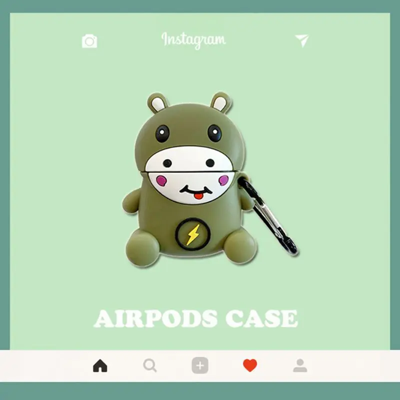 Для AirPods чехол бегемот крышка беспроводной чехол для наушников для Airpods 12