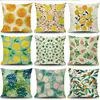 Green Plant Leaf Flower Cushion Geometric Decorative Throw Pillow Linen Pillowcase Home Decor Decoration Cushions 2