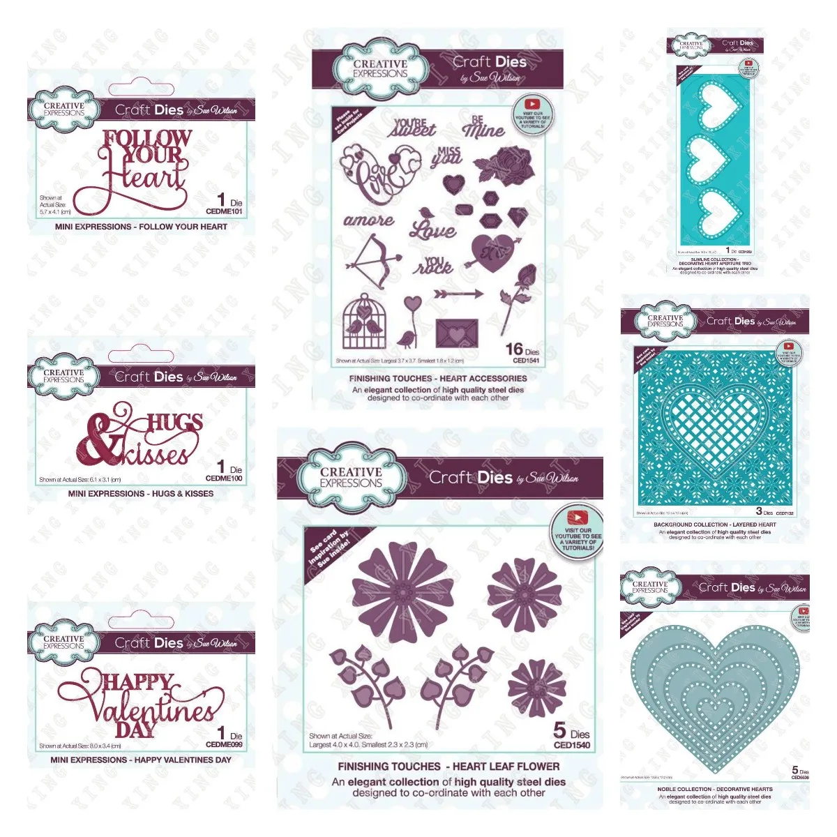 

2022 New Metal Cutting Dies Valentine's Day Series Follow Heart Happy Scrapbook Paper Craft Knife Mould Blade Punch Stencils