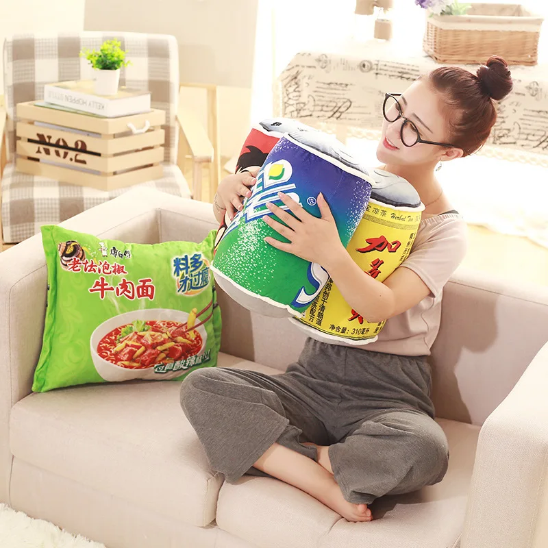 

Cute Creative Snacks Pillow French Fries Coke Popcorn Washable Plush Cushion Sofa Cushion Model Add Logo