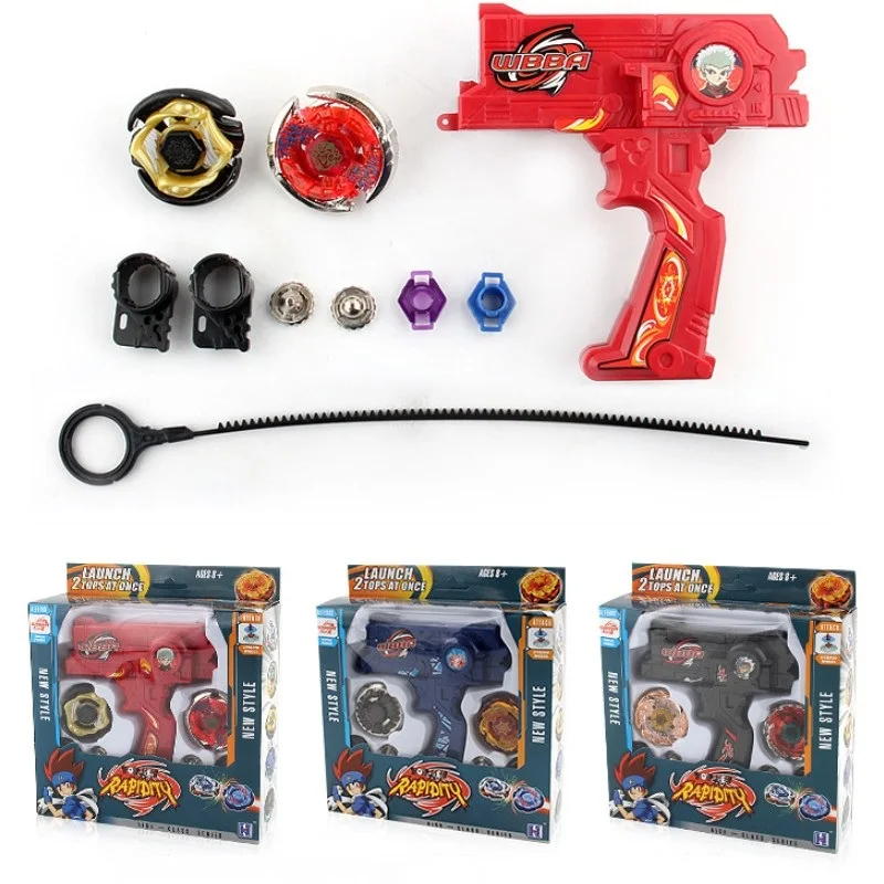 SPINNING TOP Red Blue Black Launchers Double Tops Launcher Novelty New Launcher Toy