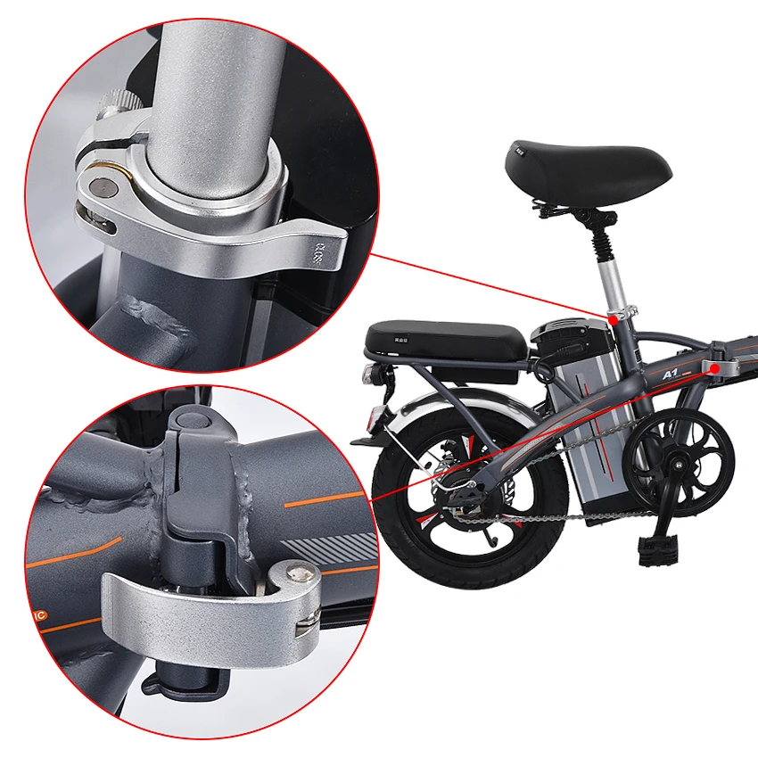 Discount Mini Bike Folding Electric Bike 14inch Wheel Motor E Bike Electric Bicycle Scooter 48V Lithium Battery 16