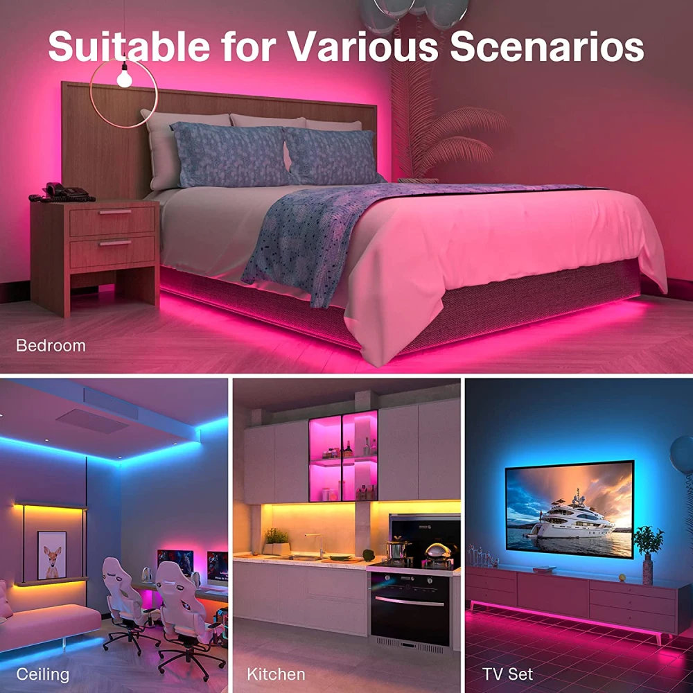 5M-30M LED Strip Lights RGB 5050 Bluetooth Alexa Smart Control Luces Flexible Lamp Diode Tape For Home Luz Festival Fita Decor