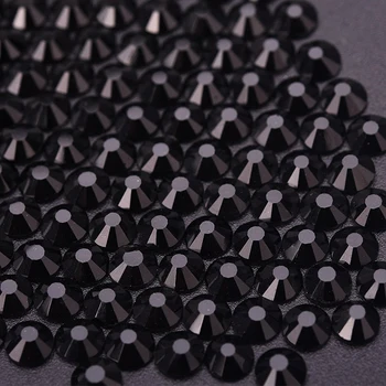 

2020 Russia black Glass Crystal AB Non Hot Fix Rhinestone Flatback Glass Strass Glitter Rhinestones For Nail Art Decorations