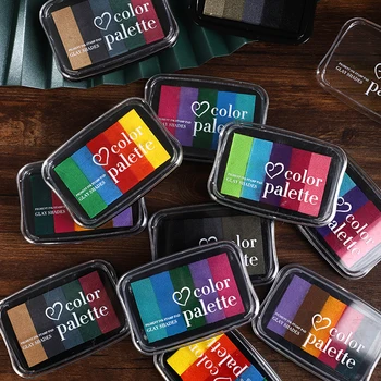 

JIANWU 6 colors Morandi ink pad stamps stationery gradient color inkpad scrapbooking clear stamps for card journal