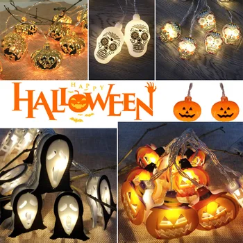 

Halloween Lantern String Ghost Festival Led Pumpkin Lantern String Festival Decoration Lamp Ghost Spider Battery Light String