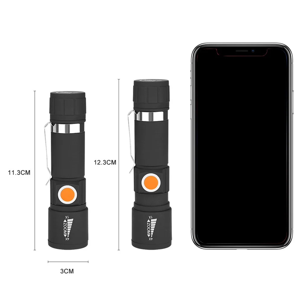 FangNymph мини USB светодиодный фонарик перезаряжаемый 3 режима масштабируемый фонарик Открытый Кемпинг туристический фонарик