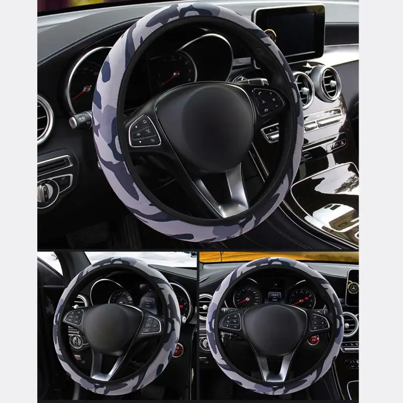 Camouflage Steering Wheel Cover Anti-Slip Excellent Grip Standard Size For Car SUV All Season Comfortable Wheel Cover