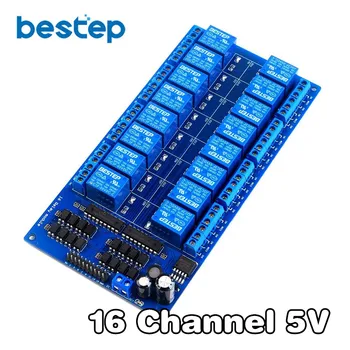 

DC 5V 16 Channel Relay Shield Module with Optocoupler LM2596 Microcontrollers Interface Power Relay For Arduino Smart Home