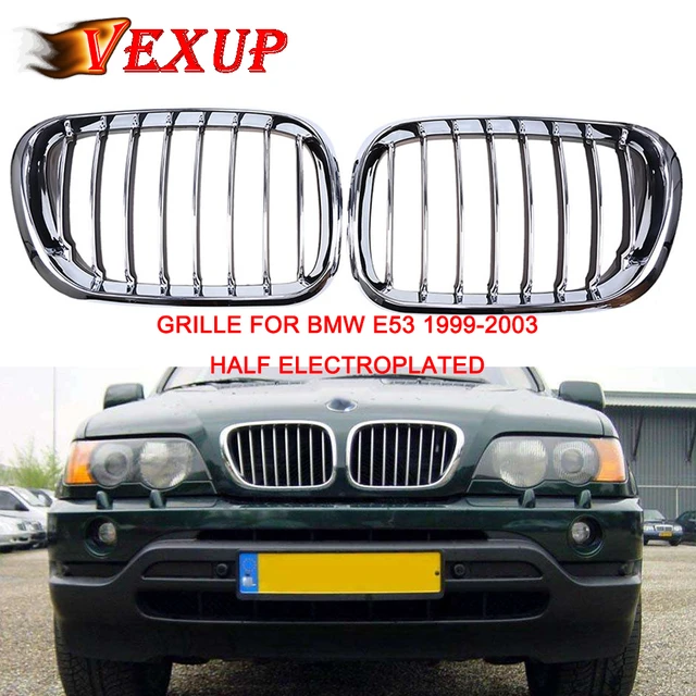 For BMW X5 E53 1999-2003 Front Bumper Kindey M Style Grille Cover Inside  Racing Double Slat Black Grills Car Accessories - AliExpress