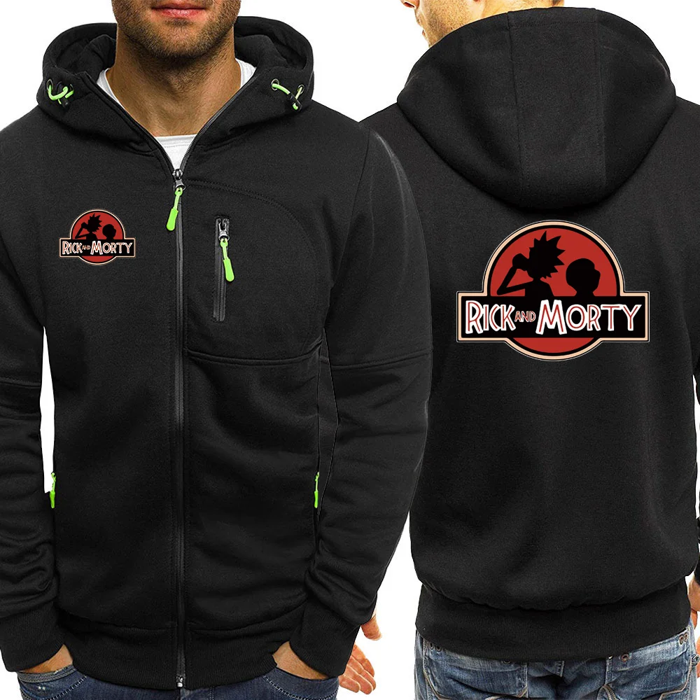 Streetwear Mens Hooded Hot Sale Autumn Rick And Morty Cartoon Jackets Zipper Sweatshirts Male Hoodie Casual 2