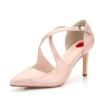 

KemeKiss New Women Sandals Shoes Fashion Thin Heels Pointed Strap Toe Shoes Women Modern Metal Buckle Lady Footwear Size 36-41