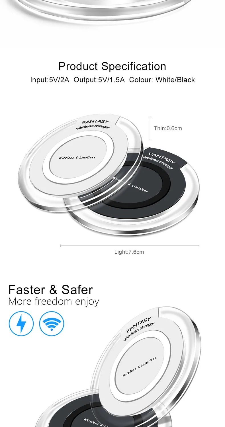Беспроводное зарядное устройство для зарядки, Индукционное USB зарядное устройство для Apple iPhone 8 Plus/X для samsung Galaxy S6 7 edge S8 Plus Note 8