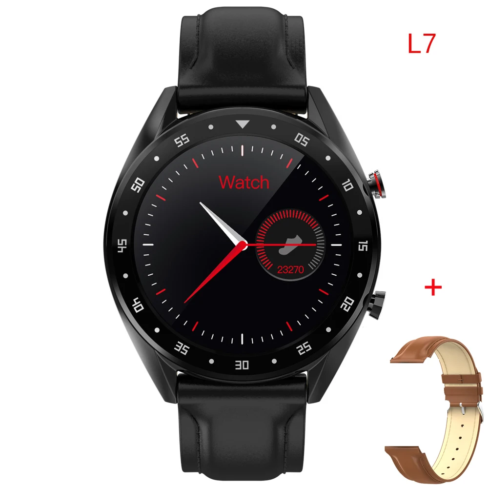 black302 Смарт-часы ELFTEAR L7, Bluetooth, умные часы, Ip68, водонепроницаемые ЭКГ, монитор сердечного ритма, для мужчин, для Android IOS, полный экран, сенсорный - Цвет: black302