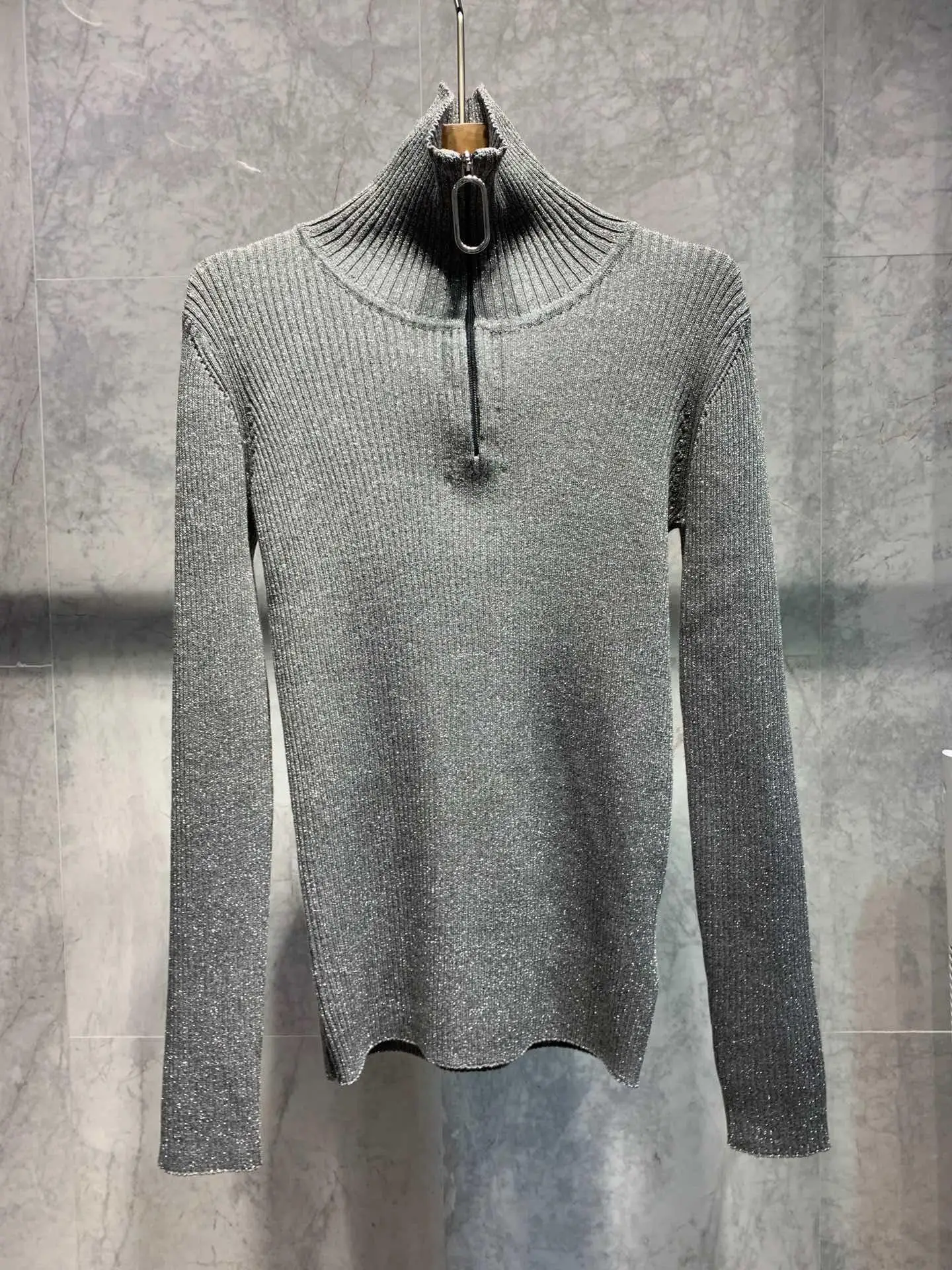 

2019 new ladies fashion long-sleeved sexy high-neck stretch tight-fitting bottoming shirt 0916