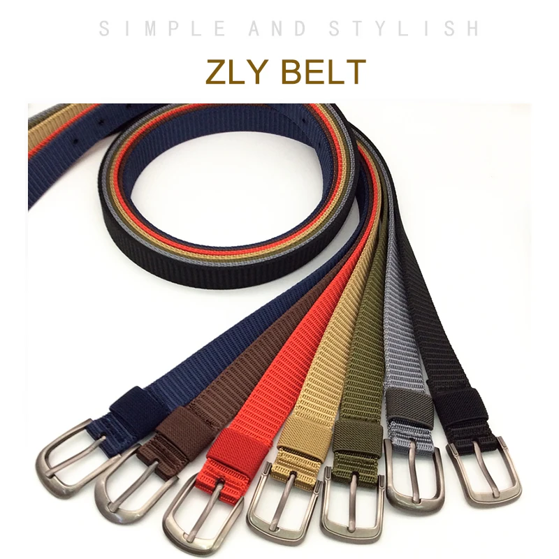 D&T 2021 New Fashion Tacticle Belt Men Women Unisex Canvas Material Alloy Metal Pin Buckle Jeans Casual Style Hiking Cool Belt