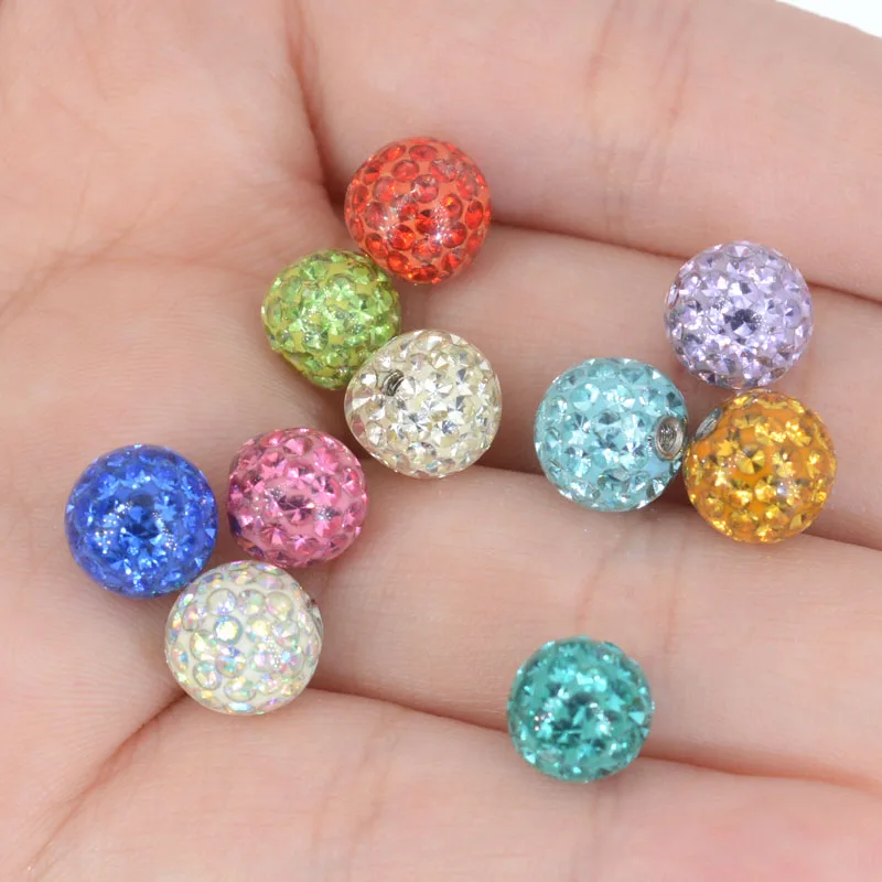 16g&14g 3-5mm Tongue Barbell Lip Ring Ear Belly Eyebrow Piercing Jewelry CZ Crystal Screw 3-5mHole Replacement Balls 10Pcs piercing jewelry