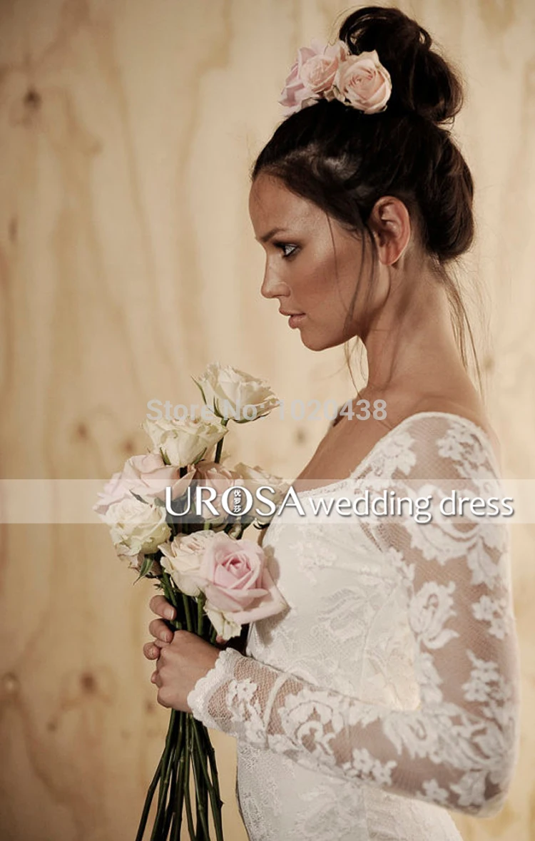 summer style lace long sleeve beach sexy backless Bridal Gowns floor-length vestidos de noiva casamento mother of bride dresses