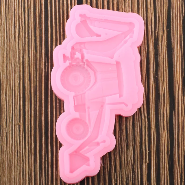 3D Autó Torta Szegély Szilikon Penész Kotrógép Fondant Penészek Baba Születésnapi Díszítő Szerszám - Image 6