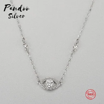 

PANDOO Fashion Charm Pure 925 Silver Original 1:1 Copy, Mysterious Element Lucky Guard Wild Necklace Female Luxury Jewelry Gifts