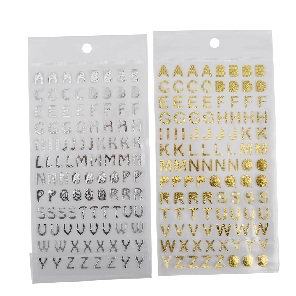 LetterDigital Bronzing Decorative Stickers Children Students Album  Notebook Diary Journal Scrapbooking Decoration Flash Sticker - AliExpress