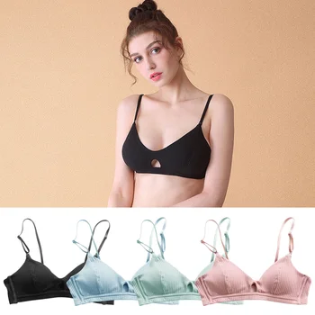 

Traceless Sexy Bra No Deformation Hollow Lingerie Double Row Nylon Underwear Bra Without Steel Ring