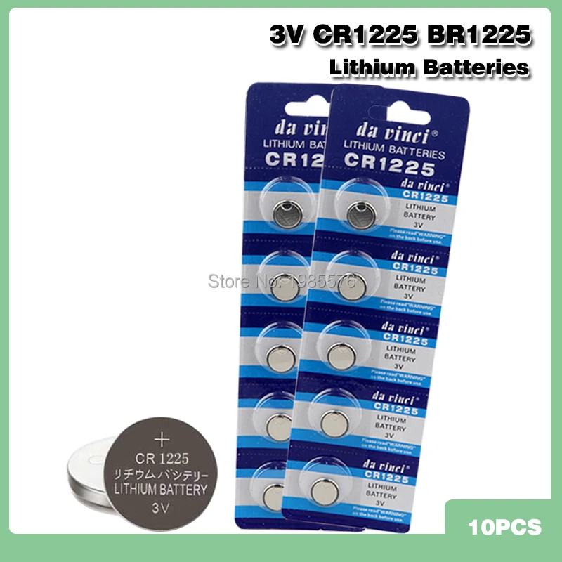 Baterías de moneda 3 V CR1225 para instrumento electrónico, Escala electrónica de Control remoto, LM1225, BR1225, ECR1225, KCR1225, 10 Uds.