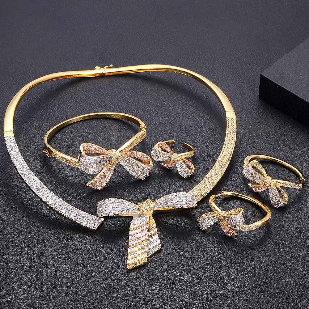 

Accking Hotsale African 4pcs Bridal Jewelry Sets New Fashion Dubai Jewelry Set For Women Wedding Party Accessories Design