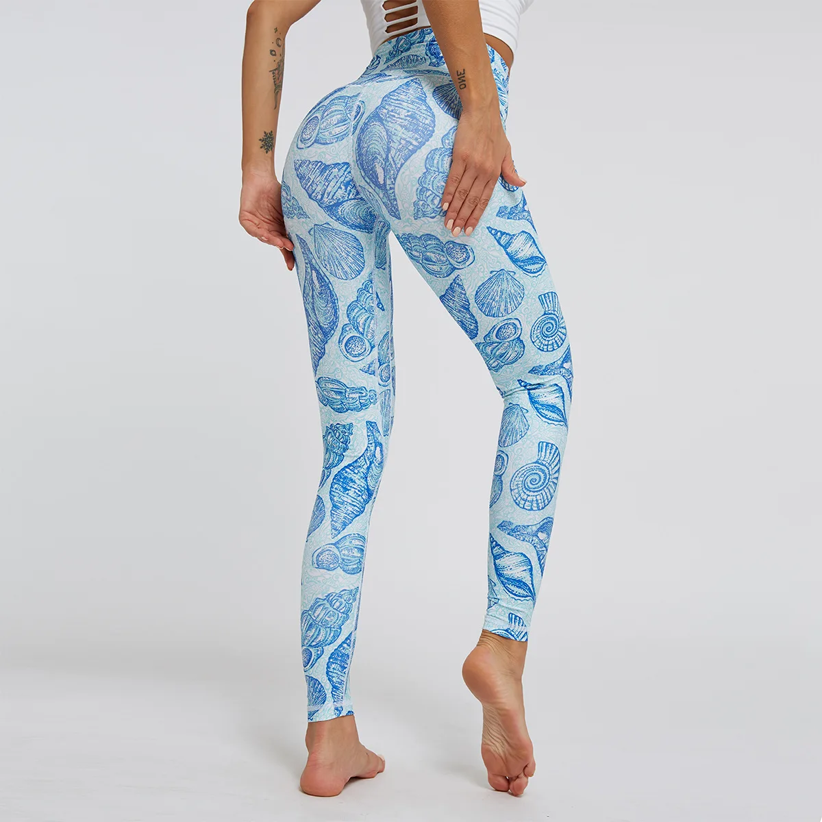 

Scallop ocean Animal Print Leggings Women High Waist Elastic Causal Leggings Sexy Slim Fitness Leggings Plus Size Leggins Mujer
