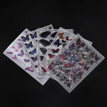 5pcs Butterfly Flap Transparent Material for Epoxy Resin Mold Tools Filling Insert Stickers Accessories for Jewelry Making DIY