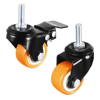 

uxcell 1.5 Inch Swivel Caster Wheels PU 360 Degree Threaded Stem Caster Wheel 40mm Orange M10x25mm M8x25mm 110lb Capacity