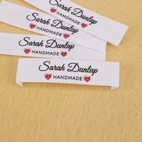 Étiquettes Personnalisées Lavables en Coton avec Nom, Cadeau de Couture Fait à la Main, 12x60mm, avec Amour 1