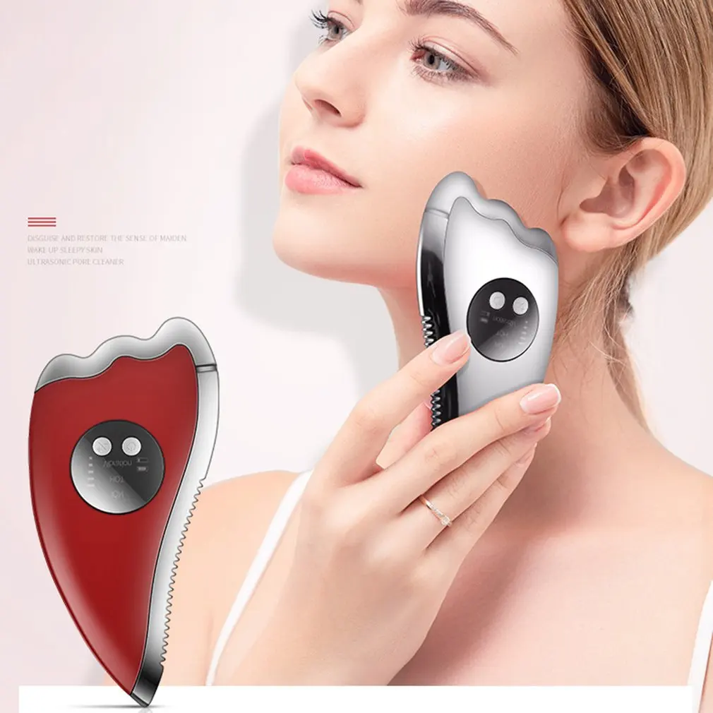 KD817 Facial Scratch Pad Dredge Meridian Soothing Fatigue Scraping Plate Electric Massager Soothing Stress USB Charging