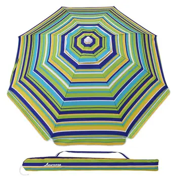 

1PC Adjustable 6.5 Feet Striped Sand Umbrella For Sun Protection Outdoor Beach