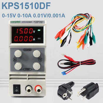 

New KPS1510DF 15V10A 110V-230V 0.1V/0.001A EU LED Digital Adjustable Switch DC Power Supply mA display