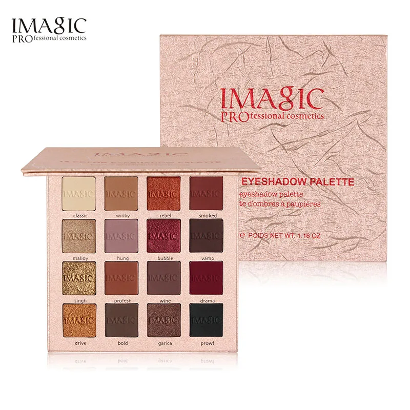 Тени для век матовые водонепроницаемые палитры IMAGIC Eyeshadow 16 цветов Shimmer Eyeshadow Powder Makeup IMAGIC cosmetic Makeup - Цвет: EY-318