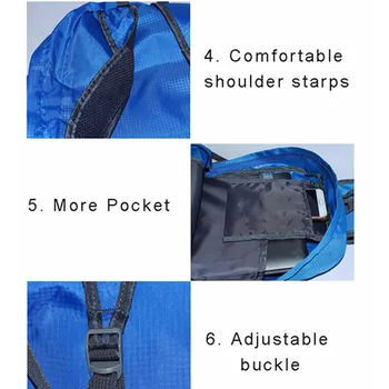 

Men Women Lightweight Foldable Camping Backpack Outdoor Travel 30L Double Zipper Casual Gym Sports Hiking Reflective Waterproof