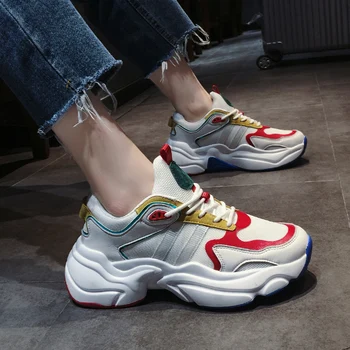 

Breathable mesh women's shoes autumn 2020 new thick bottom fashion wild casual sports shoes student heightening shoes