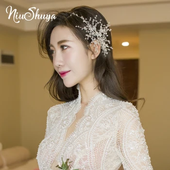 

NiuShuya Handmade Crystal Rhinestones Tiaras And Crowns Wedding Headband Headpiece Bridal Hair Piece Prom Pageant Accessories