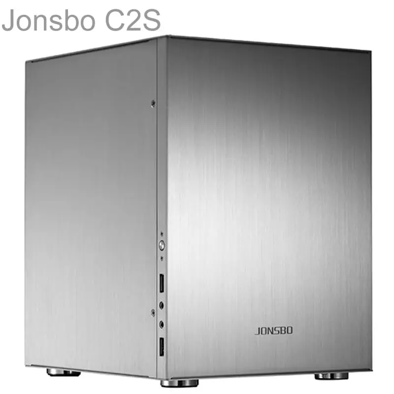 Jonsbo C2, серебристый, черный, красный, настольный мини Чехол для ПК, компьютерный корпус из алюминиевого сплава, HTPC чехол USB 3,0, высокое качество - Цвет: Серебристый