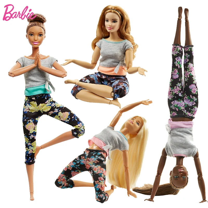 Original Barbie Gymnastics Yoga Sports Doll Barbie All Joints Move Doll Educational Toy Girl Christmas Birthday Toys Gift DHL81