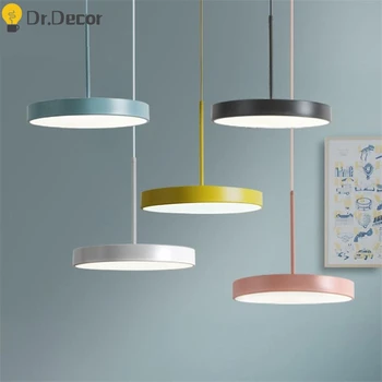 

Nordic Led Macarons Pendant Lights Modern Colorful Dining Room Kitchen Hanging Lamp Living Room Home Decor Hanglamp Luminaria