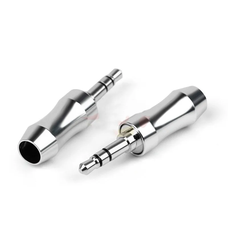 3 5MM Jack Rhodium Plating Copper Headphone Adapter 3 5mm 3 Pole Stereo Earphone Plugs Soldering Metal HiFi Audio Connector