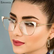 Модные прозрачные квадратные очки для женщин и мужчин, кошачий глаз, Прозрачная Оптическая оправа для очков, прозрачные линзы, оправа для очков, унисекс, UV400