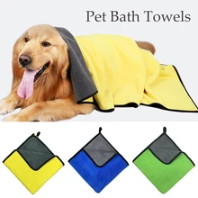 1PC Quick-drying Microfiber Super Absorbent Thick Dog Cat Bath Towel Multifunction Soft Cleaning Tool